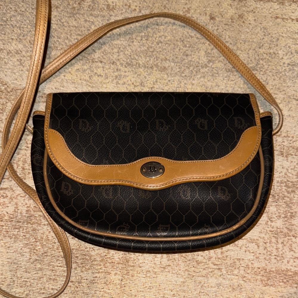 Dior Black and Tan Vintage Crossbody Bag